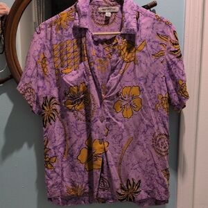 Urban Outfitters Lavender and Mustard Patterned Shirt